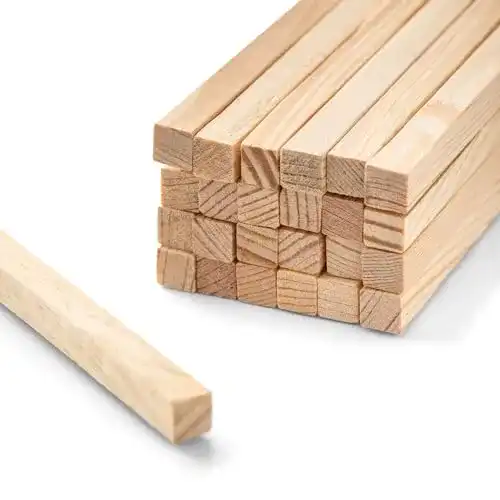 Holzleisten Mendi 25 Quadratischer Hölzstab (100 cm x 10 mm)