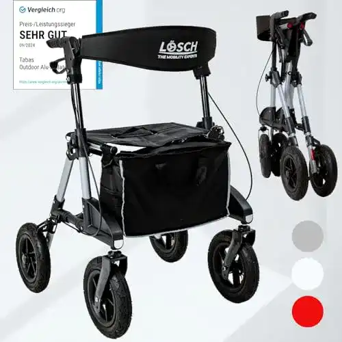 Alu-Rollator Tabas Rollator faltbar und leicht, mit Luftbereifung