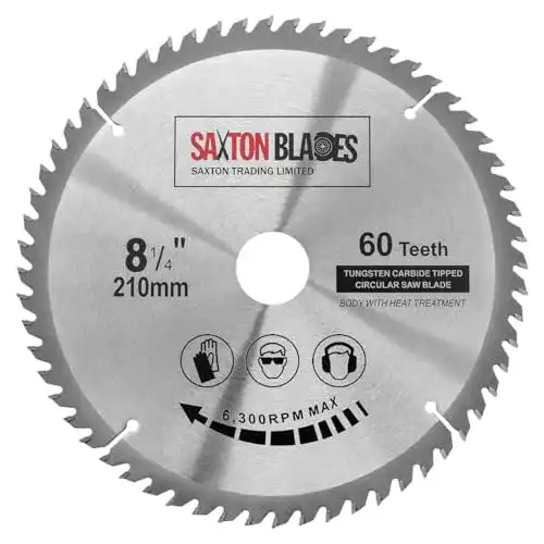 Sägeblatt (210×30) Saxton TCT Kreissägeblatt für Holz 60 Zähne