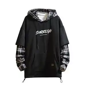 Hoodie Herren GURUNVANI Japan Style Patchwork-Hoodies für Herren