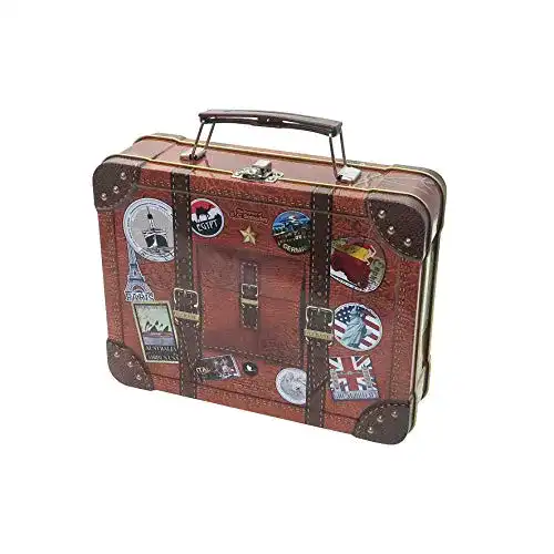 Spielkoffer POWERHAUS24 Reisekoffer Blechdose, mit Griff