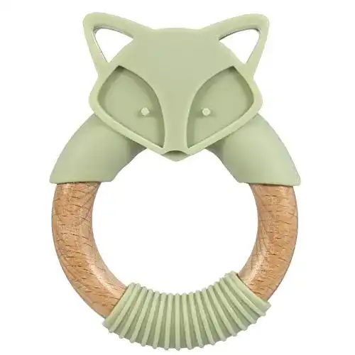 Beißring (Holz) Heyu-Lotus Baby Beißring Silikon Fuchs Beissring