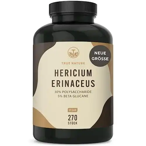 Hericium TRUE NATURE Lions Mane, 30:1 Extrakt, 180 Kapseln