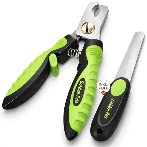 Krallenschere Golden Pets Profi + Feile I 45 Grad Schneidekopf