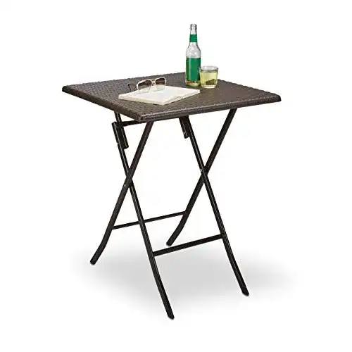 Stehtisch Relaxdays Gartentisch klappbar BASTIAN, quadratisch