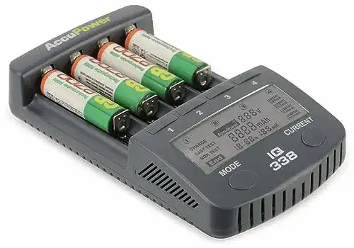 18650-Ladegerät AccuPower IQ-338 IQ338 Rundzellen-Ladegerät