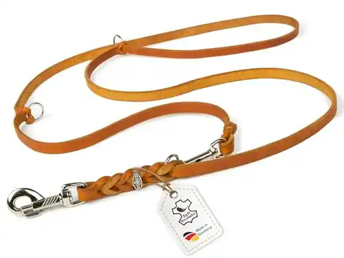 Hundeleine CopcoPet – Fettlederleine, verstellbar, Leder