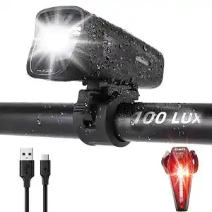 Fahrradscheinwerfer mit Fernlicht Jiraewh LED Fahrradlicht Set
