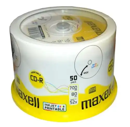 CD-R Maxell Recordable 700MB 80min 52x bedruckbar 50er Pack