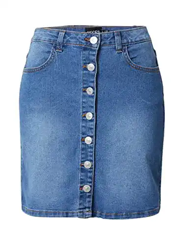 Jeansrock PIECES Damen Pcpeggy Hw Skirt Noos Bc Rock, Medium