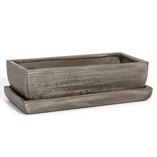 Bonsai-Schale Ecoceramik Keramik inkl. Untersetzer handbemalt