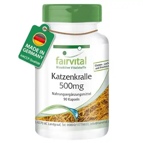 Katzenkralle fairvital Kapseln, Cat’s Claw 500mg, 90 Kapseln