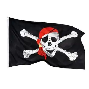 Piratenflagge Aricona, Fahne mit Totenkopfdesign Messing-Ösen