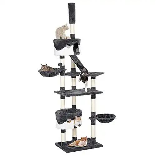 Kratzbaum deckenhoch Yaheetech Kratzbaum Stabil 228-255 cm