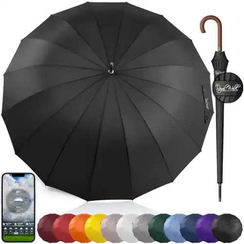Golfschirm Royal Walk Groß XXL 54 inch Automatik Reise Golf Regenschirm für Damen und Herren Sturmfest Windsicher