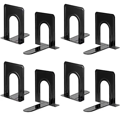 Buchstütze FRIMOONY aus Metall, 4 Paar, Schwarz