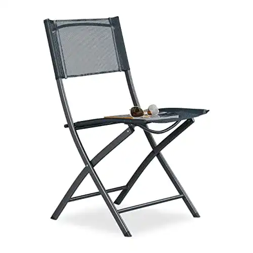 Gartenstühle Relaxdays Klappstuhl Balkon, Metall, Kunststoff
