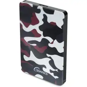 Externe Festplatte (500 GB) Sonnics 500GB Rot Camo, USB 3.0