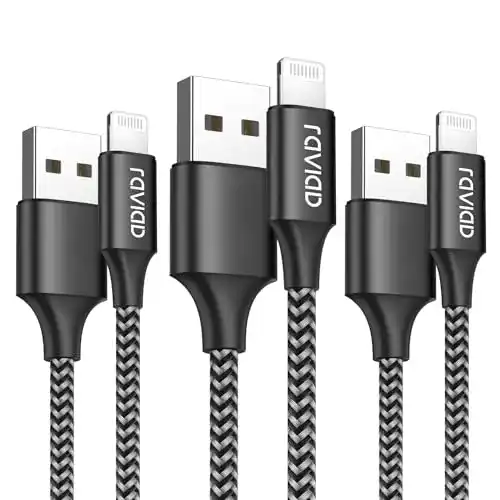 Lightning-Kabel RAVIAD iPhone Ladekabel, Lightning Kabel, 3Pack