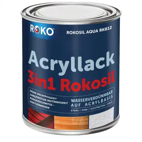 Buntlack Roko Acryl- SIL – 0,7 Kg in Weiss – Seidenmatt – Wetterfest