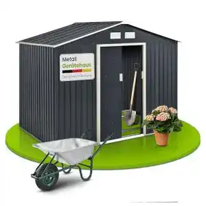 Gartenhaus Metall Juskys Metall Gerätehaus XL 9m³ mit Satteldach