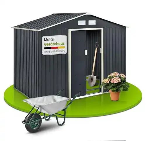 Gartenhaus Metall Juskys Metall Gerätehaus XL 9m³ mit Satteldach