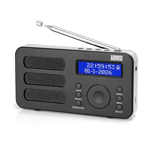 Die beste Akku-Radio August MB225 Tragbares Radio mit DAB+ 2026 Test Bestseller Akku-Radio August MB225 Tragbares Radio mit DAB+