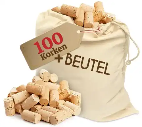 Korken ELES VIDA 100 mit Baumwollbeutel 24 mm x 45 mm Hell