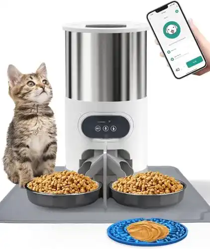 Futterautomat für 2 Katzen WHDPETS Futterautomat für Katze