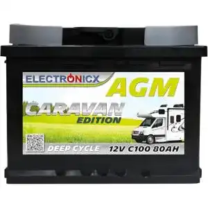 AGM-Batterie 80Ah Electronicx AGM Batterie 12v Caravan Edition