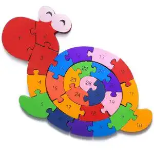 Zahlenpuzzle Lobome Schnecke Holzspielzeug | Zahlen Buchstaben