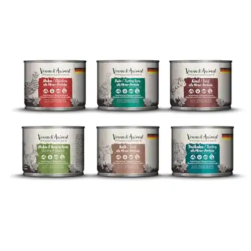 Venandi-Katzenfutter Venandi Animal, Probierpaket III, 6 x 200 g