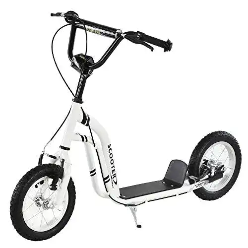 Homcom-Tretroller HOMCOM Kinderroller Scooter 12 Zoll Weiß