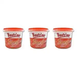 Scharfer Senf Bautzner 3er Pack Senf scharf, (3 x 200 ml)