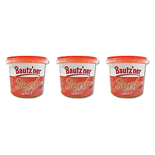 Scharfer Senf Bautzner 3er Pack Senf scharf, (3 x 200 ml)