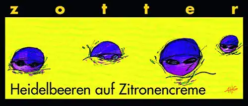 Zotter-Schokolade Zotter, Heidelbeeren auf Zitronencreme, 70 g