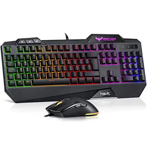 Tastatur havit Gaming und Maus Set, Gaming mit LED