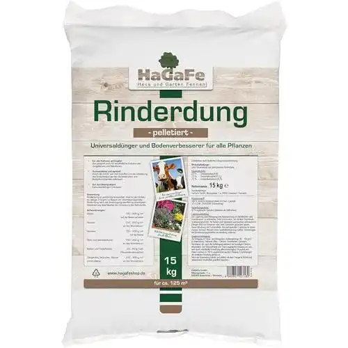 Rinderdung HaGaFe Organischer Gartendünger, 15kg (1x15kg)