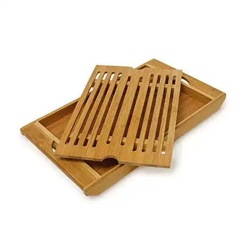 Brotschneidebrett Relaxdays aus Bambus ca. 3 x 37 x 21,5 cm
