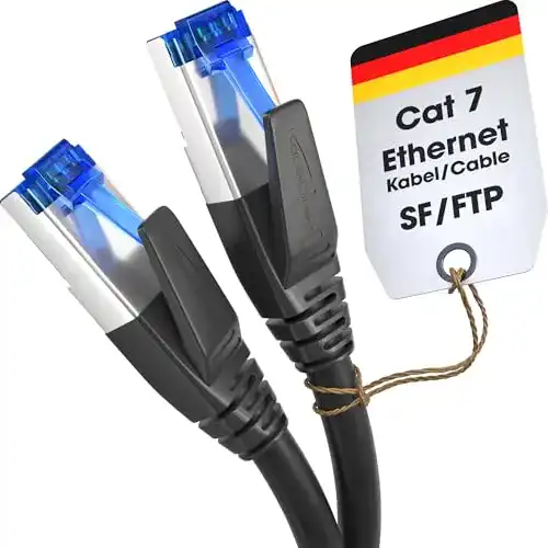 LAN-Kabel 10m KabelDirekt Cat 7 Netzwerkkabel RJ45, 10m