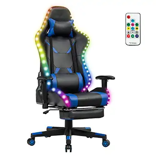Gaming-Stuhl bis 200 Euro COSTWAY 360°drehbar, 358 Lichtmodi
