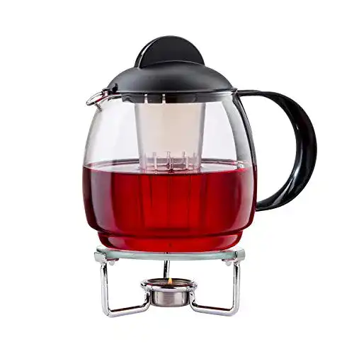 Teekanne mit Stövchen Boral Set „Clear“ 1,8 l Teekanne aus Glas