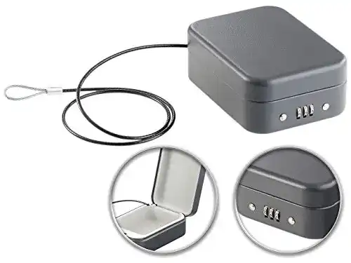 Geldkassette mit Zahlenschloss Xcase Autotresor: Mini-Stahl-Safe