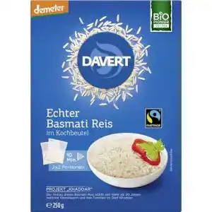 Basmatireis Davert Bio demeter Echter Basmati Reis im Kochbeutel