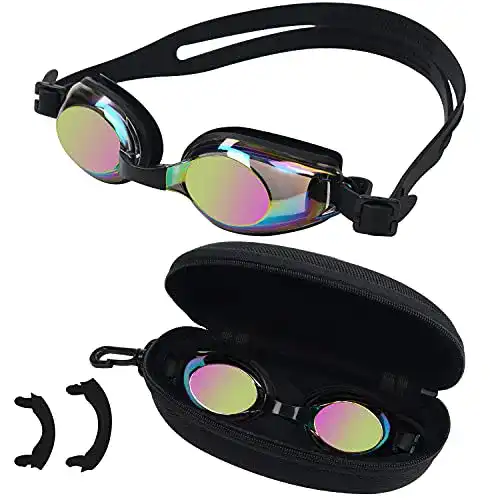 Schwimmbrille Kinder BEZZEE PRO Schwarze Kinder Schwimmbrille