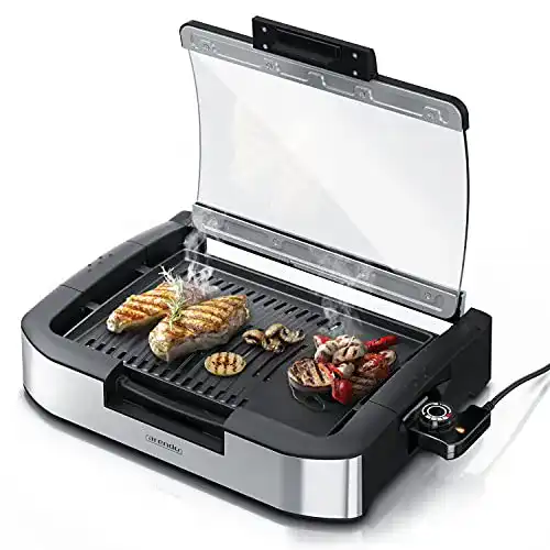 Elektro-Tischgrill mit Deckel Arendo, 1650 W, mit 5 Stufen