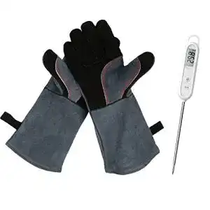 Grillhandschuhe (Leder) Guyarns 1 Paar 41x15X1.5cm Wildleder