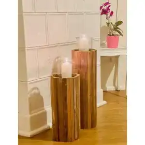 Holzsäule Dekoleidenschaft Windlichtsäule Rustikal