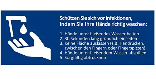 Hände-waschen-Schild mediLabel 5 Stück Aufkleber Händewaschen