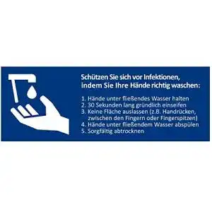 Aufkleber Hände waschen mediLabel 5 Stück Aufkleber DIN A6 lang